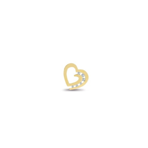 Natural Round Brilliant Cut Diamonds Channel-Set Heart Shape Pendant 