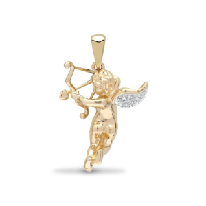  Natural Round Cut Diamonds Pave-Set Cupid Shape Pendant
