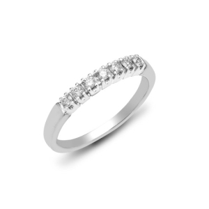 0.25 Carat Natural Round Cut Diamond Claw-set Half Eternity Ring 9k Gold