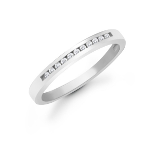 0.10-0.50 Carat Natural Round Cut Diamond Channel-set Half Eternity Ring 9k Gold