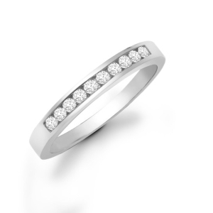 0.25-0.50 Carat Natural Round Cut Diamond Channel-set Half Eternity Ring 