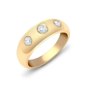  Abell Natural Rose Gold Bezel Men's Wedding Diamond Ring