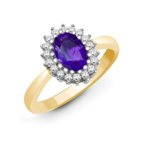 Yvette Amethyst Yellow Gold  Diamond Ring