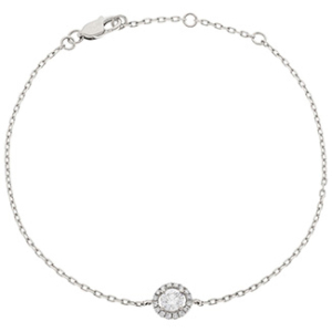 0.15 - 0.40 Carat 7 Inch Natural Round Cut Diamond Round Shape Halo Chain Bracelet