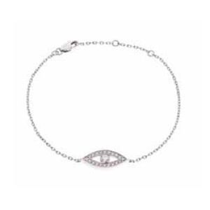 0.40 Carat 7 Inch Natural round Cut Diamond Evil Eye Chain Bracelet