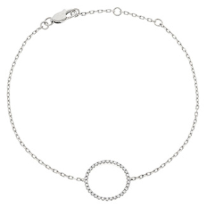 0.15 Carat 7 Inch Prong Setting Natural Round Cut Diamond Circle Shape Chain Bracelet