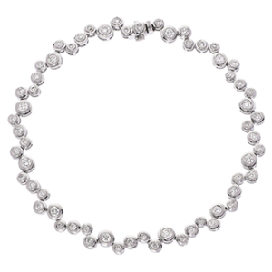 1.40 Carat 7 Inch Natural Round Cut Diamond Bubble Set Bracelet