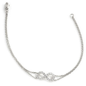 0.50 Carat 7 Inch Natural Round Cut Diamond Infinity Shape Chain Bracelet