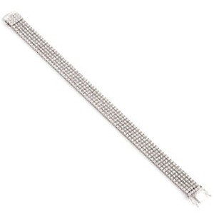 7.50 - 14.50 Carat 7 Inch Channel Setting Natural Round Cut Diamond Five Row Bracelet