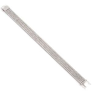 7.50 - 14.50 Carat 7 Inch Natural Round Cut Diamond Five Row Bracelet