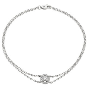 0.33 Carat 7 Inch Natural Round Cut Diamond Oval Shape Halo with Double Chain Bracelet