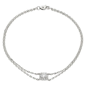 0.33 Carat 7 Inch Natural Round Cut Diamond Cushion Shape Halo with Double Chain Bracelet