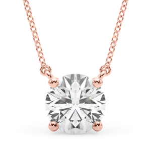 Roheis Natural Diamond Rose Gold 4 Prong Necklace