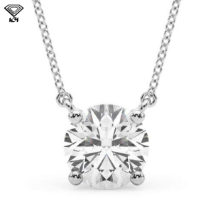 Roheis Natural Diamond Round cut 4 Prong  Necklace