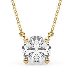 Roheis Natural Diamond Yellow Gold 4 Prong Necklace