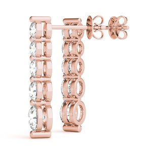 Lyneya Lab-Created Rose Gold Prong Set Journey Diamond Earrings