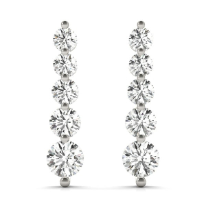 Lyneya 0.12 - 2.00 Carat Lab-Created Round cut Prong Set  Journey Diamond Earrings
