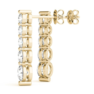 Lyneya Lab-Created Yellow Gold Prong Set Journey Diamond Earrings