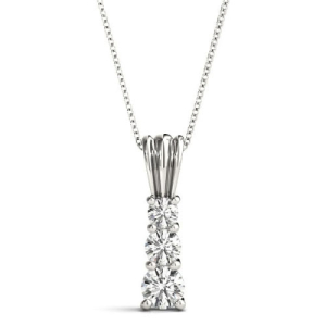 Thanet 0.25 - 1.00 Carat Lab-Created Diamond Round cut 4 Prong  Journey Pendant Necklace