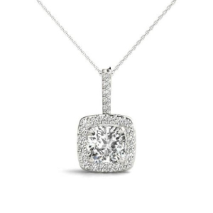 Tamora Lab-Created Diamond 4 Prong Halo Pendant Necklace