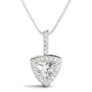 Theora 0.42 - 2.35 Carat Natural Diamond Trillion cut 3 Prong  Necklace