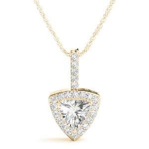 Theora Natural Diamond Yellow Gold 3 Prong Necklace