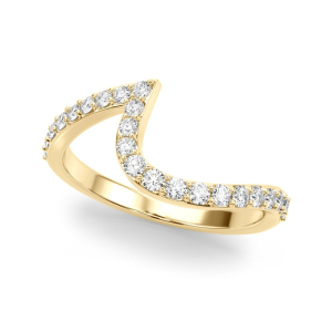  Aery Lab-Created Diamond Yellow Gold Shaped Women's Wedding Ring