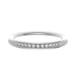 0.25 - 1.25 Carat Natural Round Cut Diamond Grain Set Half Eternity Ring