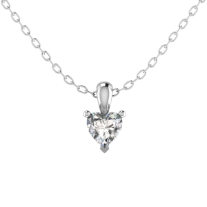 0.10 - 3.00 Carat Natural Heart Cut Diamond Claw-Set Solitaire Pendant