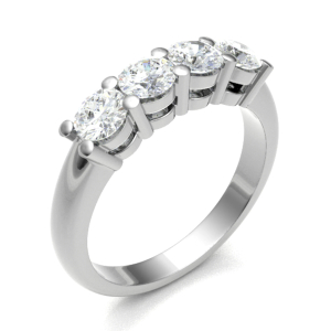 0.40 - 6.00 Carat Round Diamond Four Stone Anniversary Ring with Shared Claw Set
