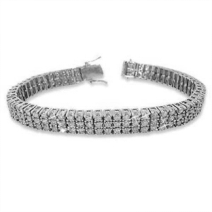 Prong setting Multi Row Tennis Bracelet Round Brilliant Cut