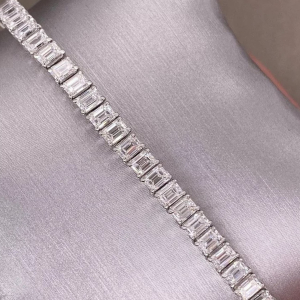 7.50 Carat Lab Created Emerald Cut Diamonds Tennis Bracelet 