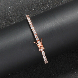 2.25 Carat F/SI Natural Round Cut Diamonds Tennis Bracelet in 9k Rose Gold