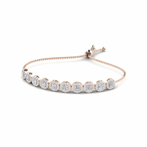 Paulie Natural Diamond Rose Gold 4 Prong Friendship Bracelet