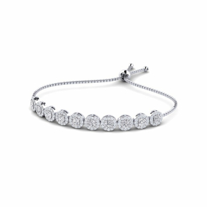 Paulie Natural Diamond Round cut 4 Prong  Friendship Bracelet
