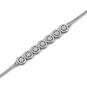 Penney Natural Diamond Round cut 4 Prong  Friendship Bracelet