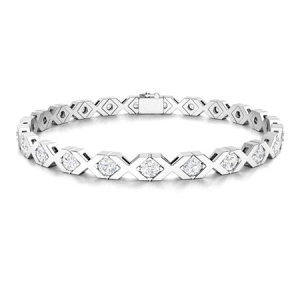 Evening Bracelet Channel Setting Round Brilliant Cut