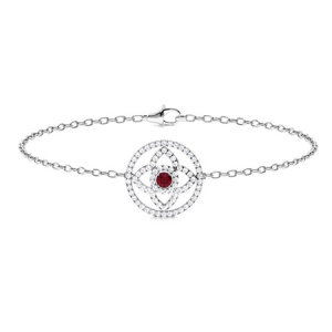 Richia Natural Ruby 4 Prong Gemstone Bracelet