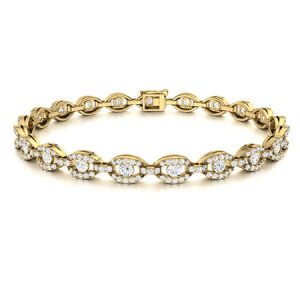 Shelly Natural Yellow Gold Diamond Tennis Bracelet