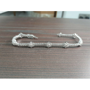 6.10 Ct F/SI Natural Round Diamond Claw Set Designer Tennis Bracelet 9k Gold