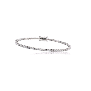 1.25-3.00 Carat G/SI Natural certified Diamond Tennis Illusion Bracelet in 18k Gold
