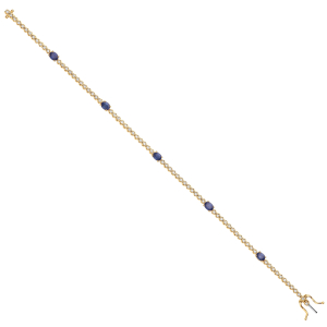 1.50 Oval Shaped Blue Sapphire and Diamond Bracelet