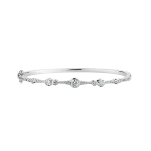 0.73 Carat Natural Round Diamond Set Designer Bangle