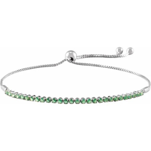 Raivyn 1.12 Carat Emerald Round cut 4 Prong  Gemstone Bracelet