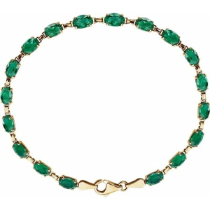 9.35 Carat Oval Brilliant Cut May Birthstone Natural Emerald Women's Bracelet