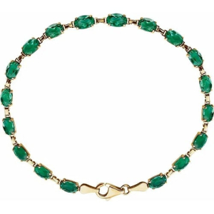 Rhine Emerald 4 Prong Gemstone Bracelet