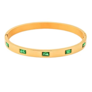 Reyanne Emerald Bezel Set Gemstone Bracelet