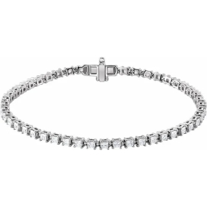 2.55 Carat Princess Brilliant Cut Claw-set Natural Diamond Women's Tennis Bracelet 