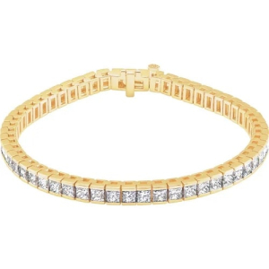 Sarabeth Lab-Created Yellow Gold Channel Set Diamond Tennis Bracelet