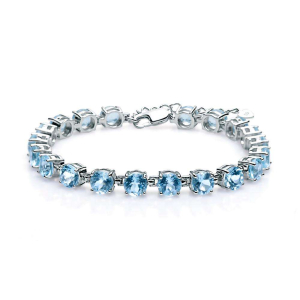 7.00 Carat Round Aquamarine Gemstone Bracelet